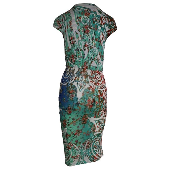 Etro Paisley Printed Ruched Dress Multicolor Viscose IT 42 US 6 Small S Spring - Picture 9 of 13